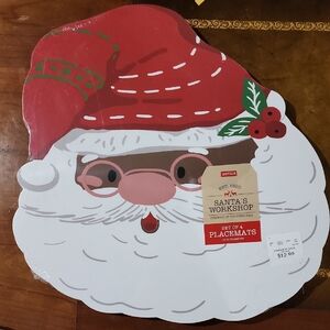 Envogue Santa's Workshop Placemats - Red and White Cork